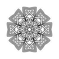 décoratif mandala et modèle pour Mehndi, mariage, tatouage, Islam, Indien, arabe. contour mandalas coloration livre page. vecteur