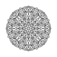 décoratif mandala et modèle pour Mehndi, mariage, tatouage, Islam, Indien, arabe. contour mandalas coloration livre page. vecteur