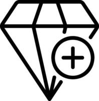 icône de ligne de diamant vecteur
