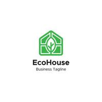 moderne éco Accueil logo abstrait feuille maison la nature logo forêt les bois propriété bâtiment symbole vecteur