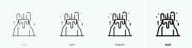 volcan icône. mince, lumière, ordinaire et audacieux style conception isolé sur blanc Contexte vecteur