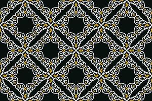 Oriental modèle. noir, blanc et Jaune Couleur avec arabe ornement. modèle, Contexte et fond d'écran pour votre conception. textile ornement. vecteur illustration.