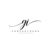 initiale lettre gi logo, fleur écriture logo conception, vecteur logo pour femmes beauté, salon, massage, cosmétique ou spa marque art.