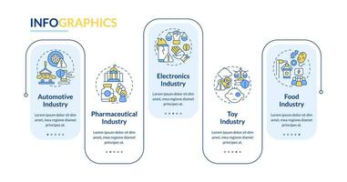 2d produit responsabilité vecteur infographie modèle avec linéaire Icônes concept, Les données visualisation avec 5 pas, processus chronologie graphique.