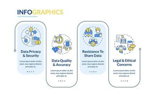 2d multicolore Les données démocratisation vecteur infographie modèle avec linéaire Icônes, Les données visualisation avec 4 pas, processus chronologie graphique.