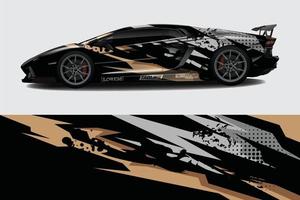 voiture wrap graphique racing abstrait pour wrap et vinyle autocollant vecteur