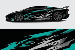 voiture wrap graphique racing abstrait pour wrap et vinyle autocollant vecteur