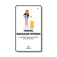 touristique Voyage bagages femme vecteur