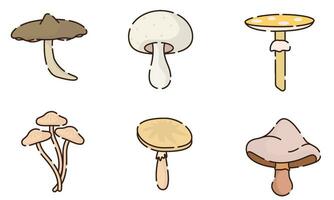 sert de différent coloré champignon Icônes vecteur