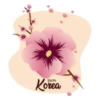 isolé Mugunghwa fleur icône Sud Corée vecteur