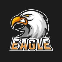 modèle de logo de mascotte de jeu eagle esport vecteur