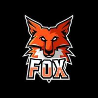 modèle de logo de mascotte de jeu fox esport vecteur