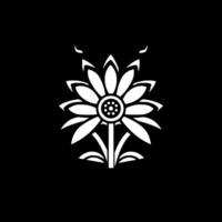 marguerites - noir et blanc isolé icône - vecteur illustration