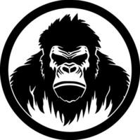 gorille - noir et blanc isolé icône - vecteur illustration