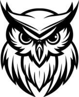 hibou, noir et blanc vecteur illustration