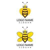 Abeille logo modèle icône vecteur illustration design