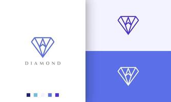 logo de la boussole en diamant dans un style simple et moderne vecteur