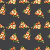 modèle sans couture lumineux avec des tranches de pizza. impression de restauration rapide avec des légumes et du fromage. design pour textile, papier, café et restaurant vecteur