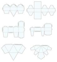 modifiable collection pliable boîte mourir Couper cube modèle plan disposition avec Coupe et notation lignes vecteur dessiner graphique conception