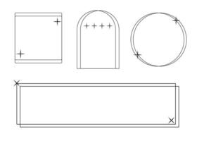 minimaliste, géométrique Cadre noir ligne avec scintillait vecteur