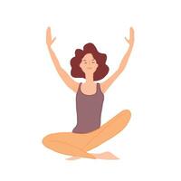 yoga aptitude des exercices en bonne santé mode de vie vecteur illustration isolé sur blanc Contexte