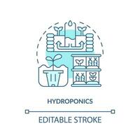 2d modifiable hydroponique icône représentant verticale agriculture concept, isolé vecteur, mince ligne illustration. vecteur