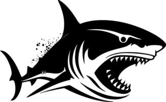 requin - noir et blanc isolé icône - vecteur illustration