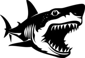 requin - noir et blanc isolé icône - vecteur illustration