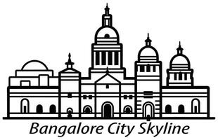 plat vecteur silhouette de Bangalore ville, Bangalore ville ligne d'horizon.