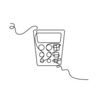 calculatrice illustration. un ligne continu art. esquisser, unique, ligne art concept. utilisé pour icône, symbole, signe, décoration, impression vecteur