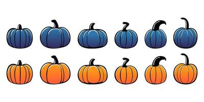 une ensemble de citrouilles pour Halloween. vecteur illustration