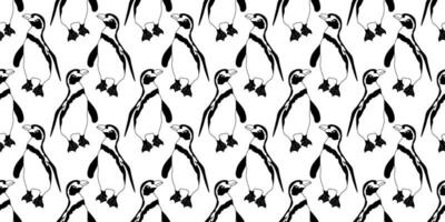 noir blanc pingouins sans couture modèle vecteur