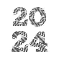 2024 content Nouveau an. modèle avec noir et blanc lettre logo pour calendrier, affiche, prospectus, bannière. vecteur