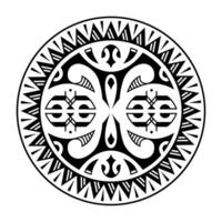 traditionnel maori rond tatouage conception. modifiable vecteur illustration. ethnique cercle ornement. africain masque.