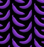 noir vecteur sans couture Contexte avec brillant violet bananes dans pop art style