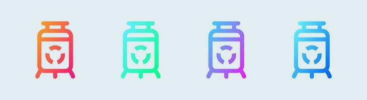 nucléaire ligne icône dans pente couleurs. atomique énergie panneaux vecteur illustration.