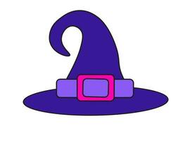 dessin animé sorcière chapeau. Halloween fête costume élément. sorcier chapeau vecteur plat symbole illustration.