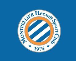 montpellier club logo symbole ligue 1 Football français abstrait conception vecteur illustration avec bleu Contexte