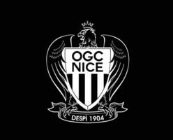 agréable club logo symbole blanc ligue 1 Football français abstrait conception vecteur illustration avec noir Contexte