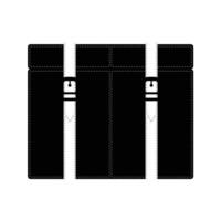 ancien valise silhouette. noir et blanc icône conception éléments sur isolé blanc Contexte vecteur