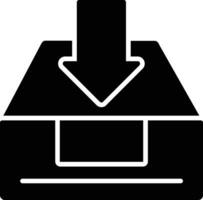 icône de glyphe de boîte de réception vecteur