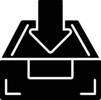 icône de glyphe de boîte de réception vecteur