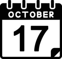 17 octobre glyphe icône vecteur