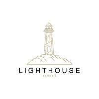 phare logo, balise vecteur moderne Facile plage projecteur la tour, symbole illustration modèle