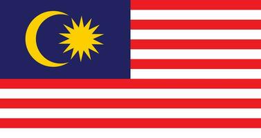 plat illustration de Malaisie drapeau. Malaisie drapeau conception vecteur