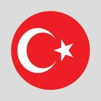 drapeau rond de la Turquie. illustration vectorielle. vecteur