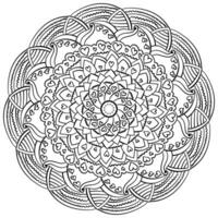 mandala avec ondulé griffonnage éléments et cœurs, méditatif anti stress coloration livre pour vacances activité ou décor vecteur