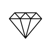 diamant ligne icône sur blanc Contexte. vecteur