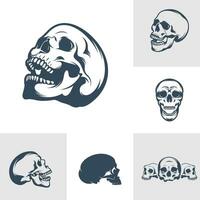 ensemble de crâne vecteur illustration conception. crâne logo conception modèle.