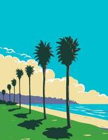 la Jolla rivages plage dans san Diego Californie wpa affiche art vecteur